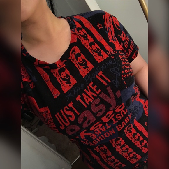 “Just Take It Easy” Red/Black T-shirt - Picture 1 of 4